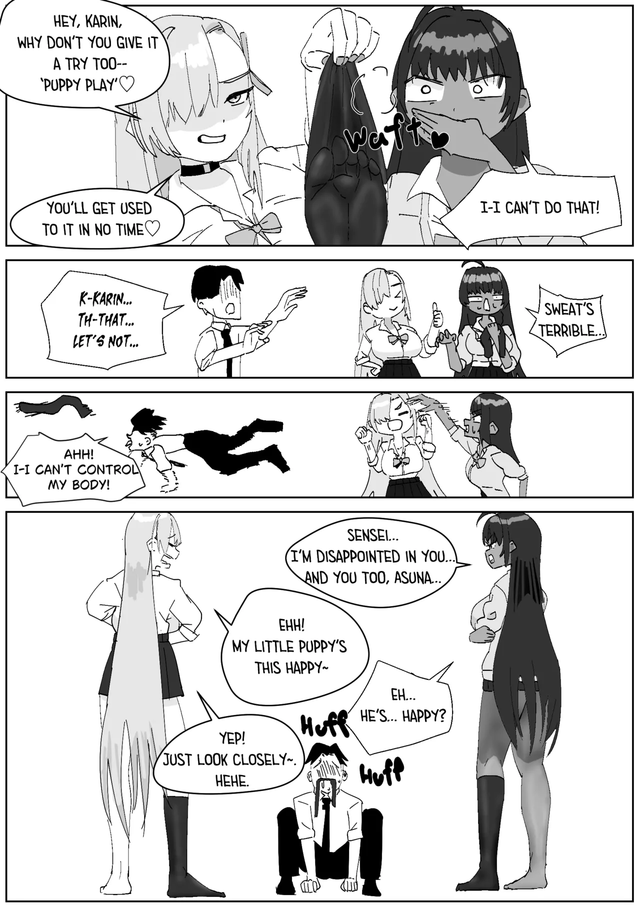 Karin & Asuna Masochist’s Cum Squeezed by Stinky Feet page 3 full