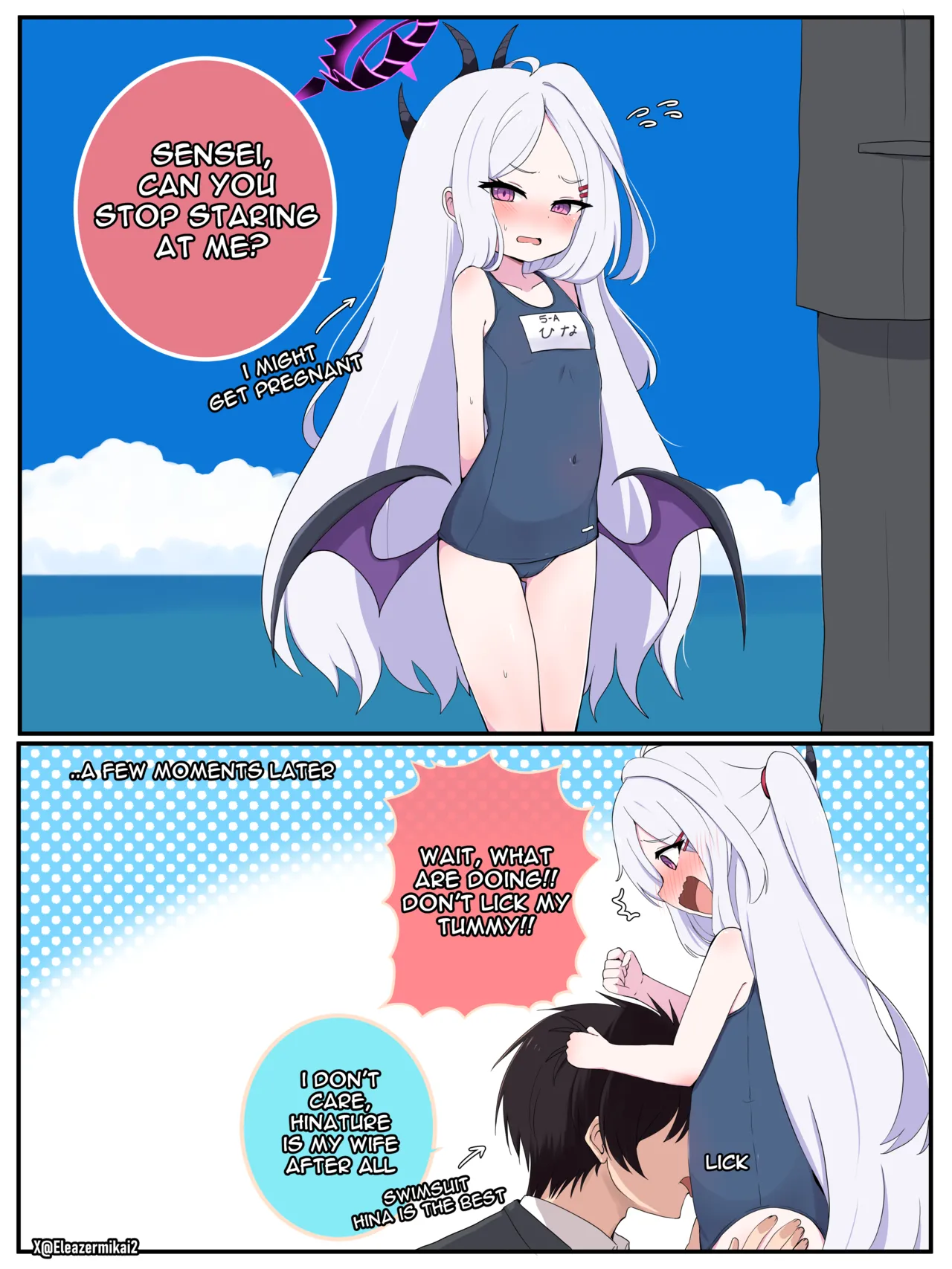 I want to lick Hina's tummy page 1 full