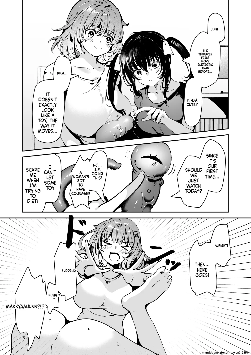 Karui Kimochi de, Shokushu o Tsuuhan de Kattara Tomodachi to Issho ni Potehara Shussan Onanie suru made Dohamari Shichatta Ken page 7 full
