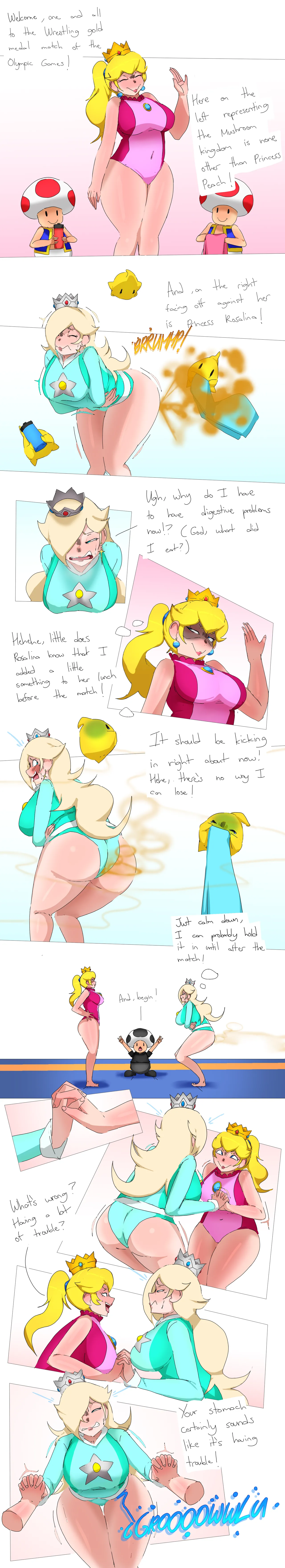 Rosalina Overwhelming Peach with her Gassy Wrestling page 1 full
