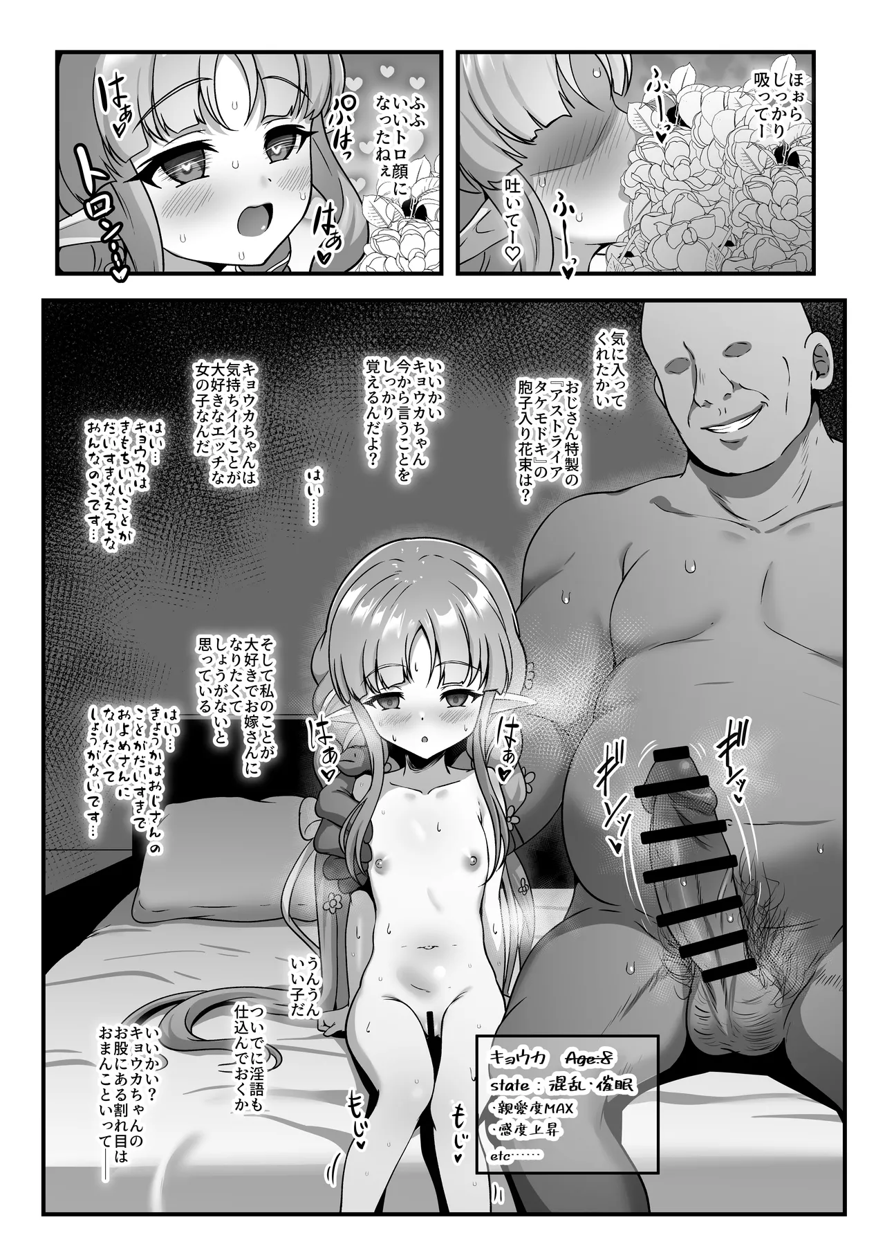 催○をかけられたキョウカちゃんがおじさんのお嫁さんにされちゃう話 page 2 full