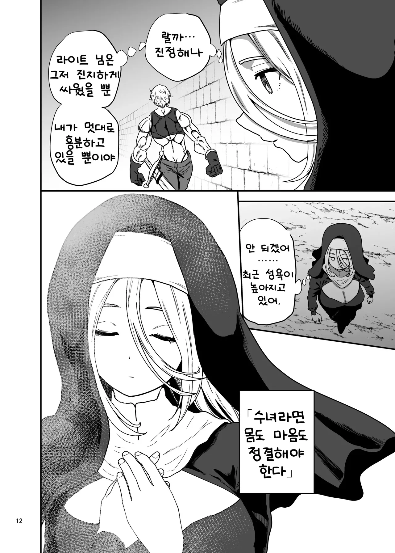 무표정 수녀님 한계초과라 파티 멤버를 습격 page 12 full