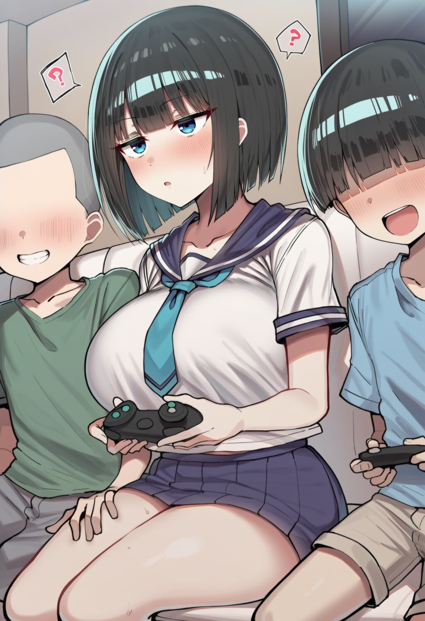 Pervert Brat vs. Black-Haired Bob-cut Girl ① page 11 full