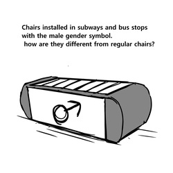 Public chairs in a world where women are superior to men