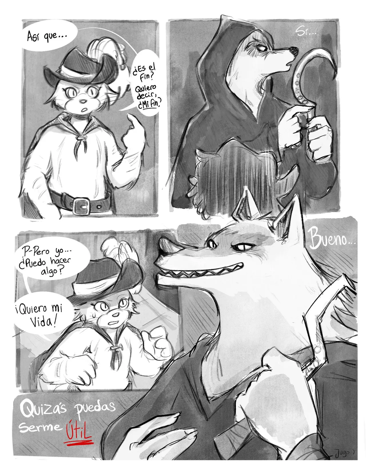 Puss x Death Comic page 1 full