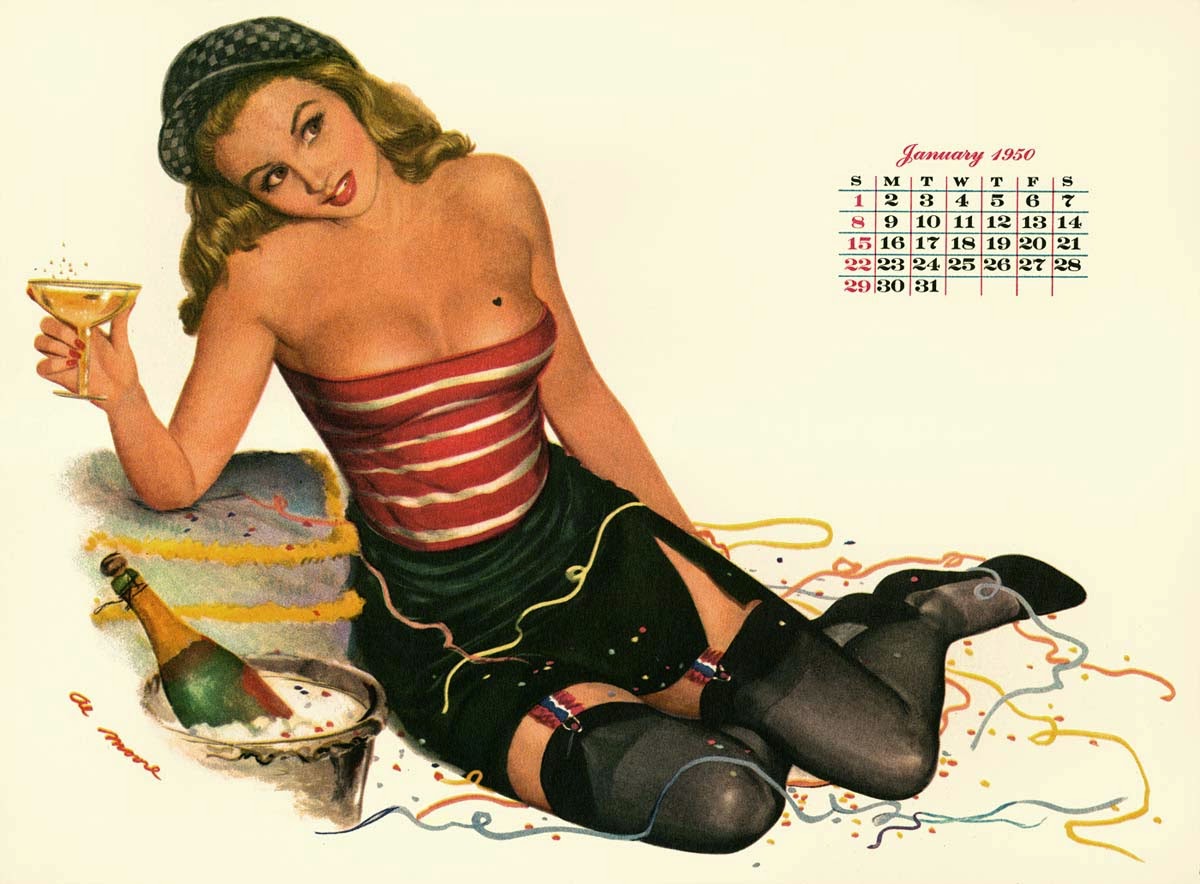 Al Moore - 1950 Esquire Girl Calendar page 1 full