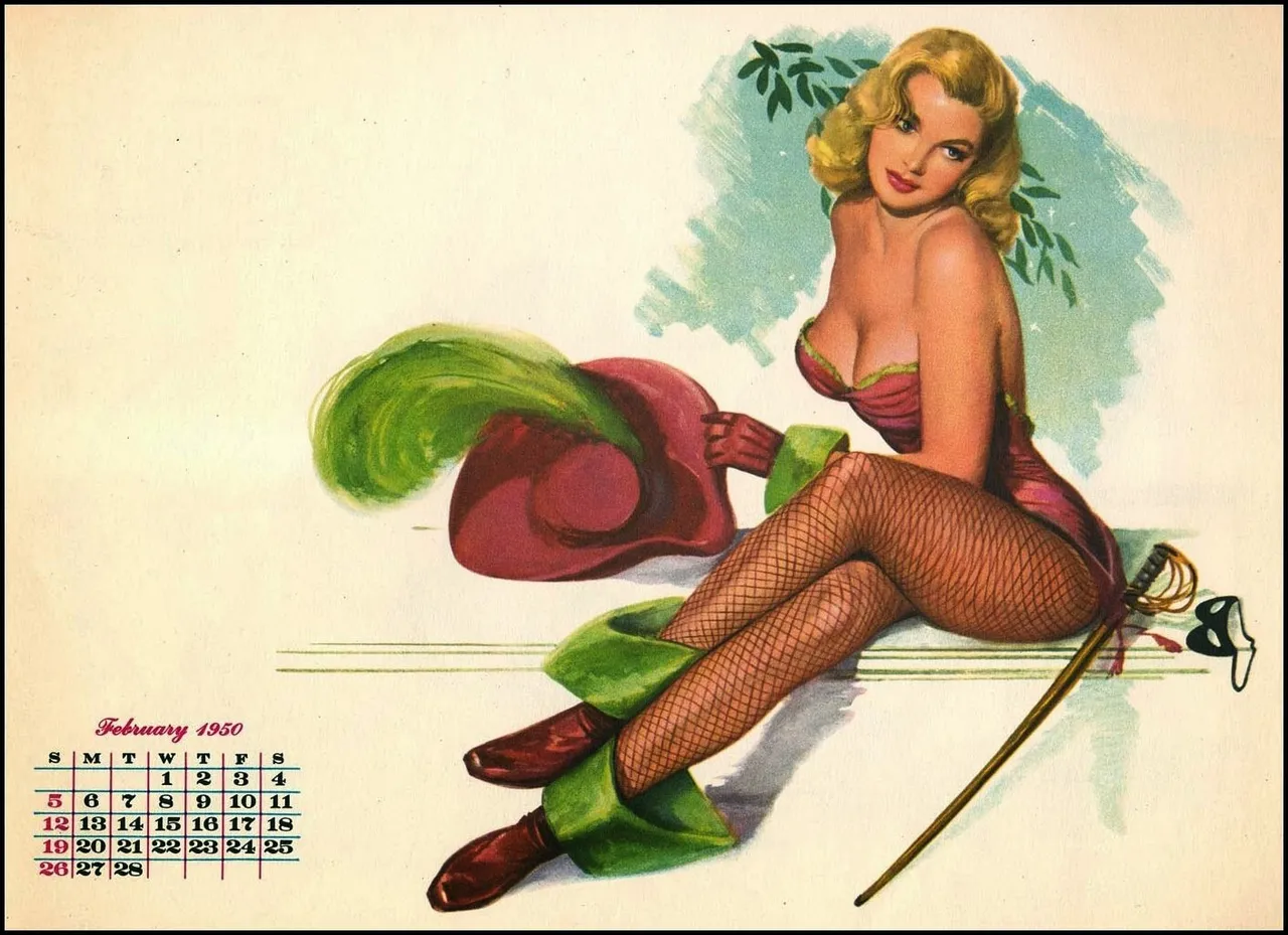 Al Moore - 1950 Esquire Girl Calendar page 2 full