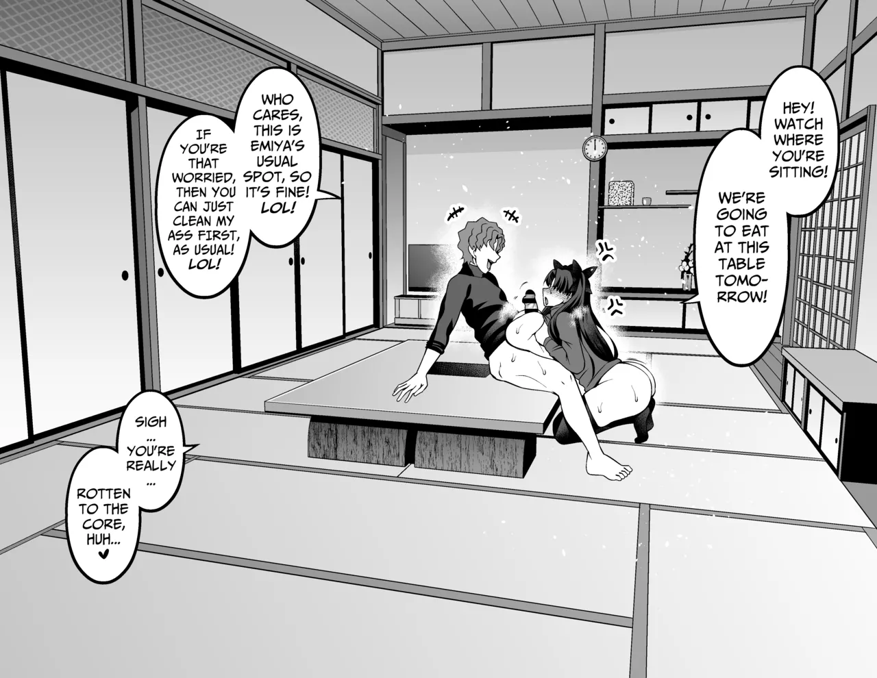 Tōsaka Rin, shin'ya no Emiya kyūtei de Shinji to… | Tohsaka Rin’s Late-Night Stroll Through Emiya’s Residence with Shinji... page 4 full