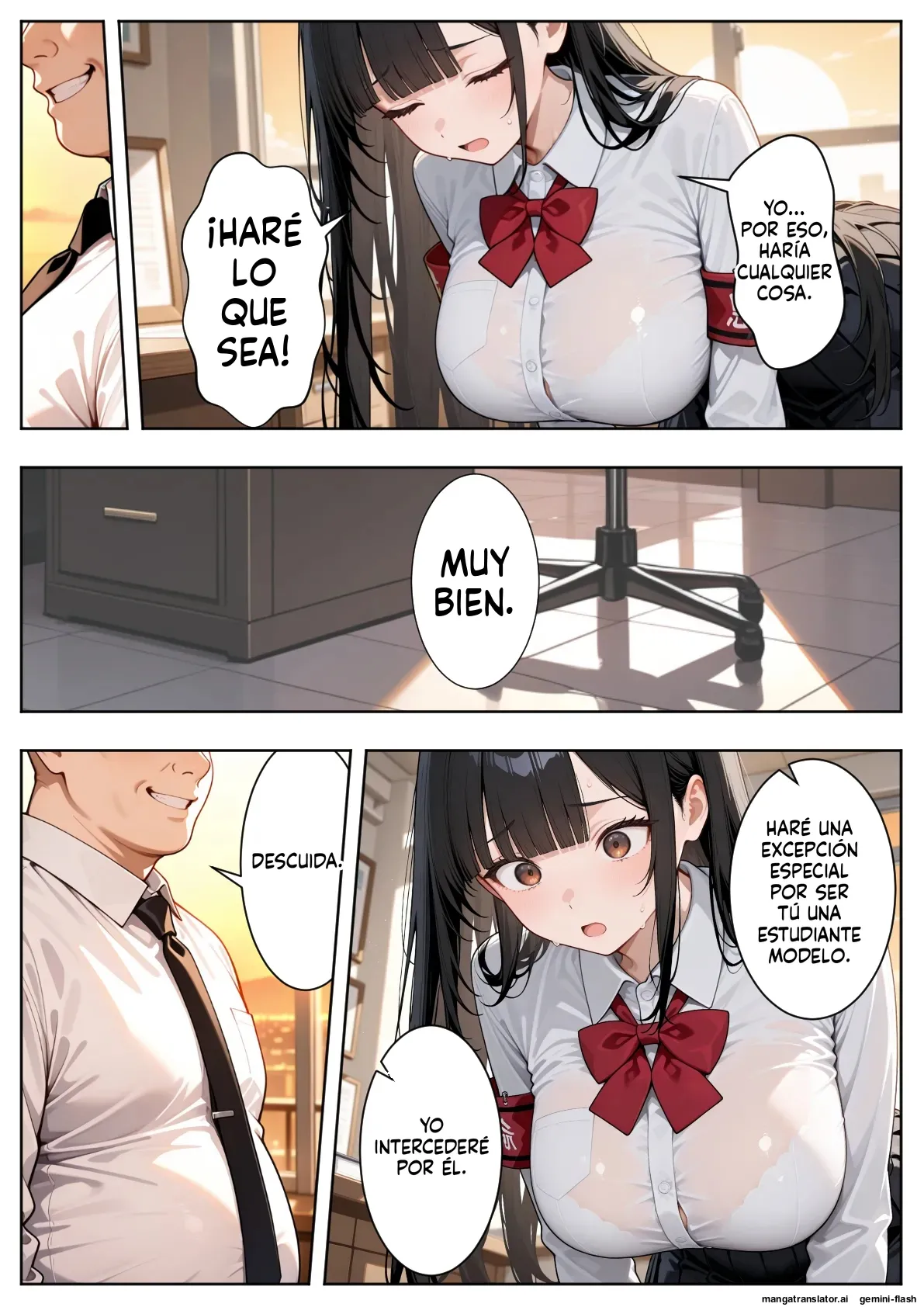 A story about a strong-willed disciplinary committee member who falls into a trap set by a despicable principal  MTL page 12 full
