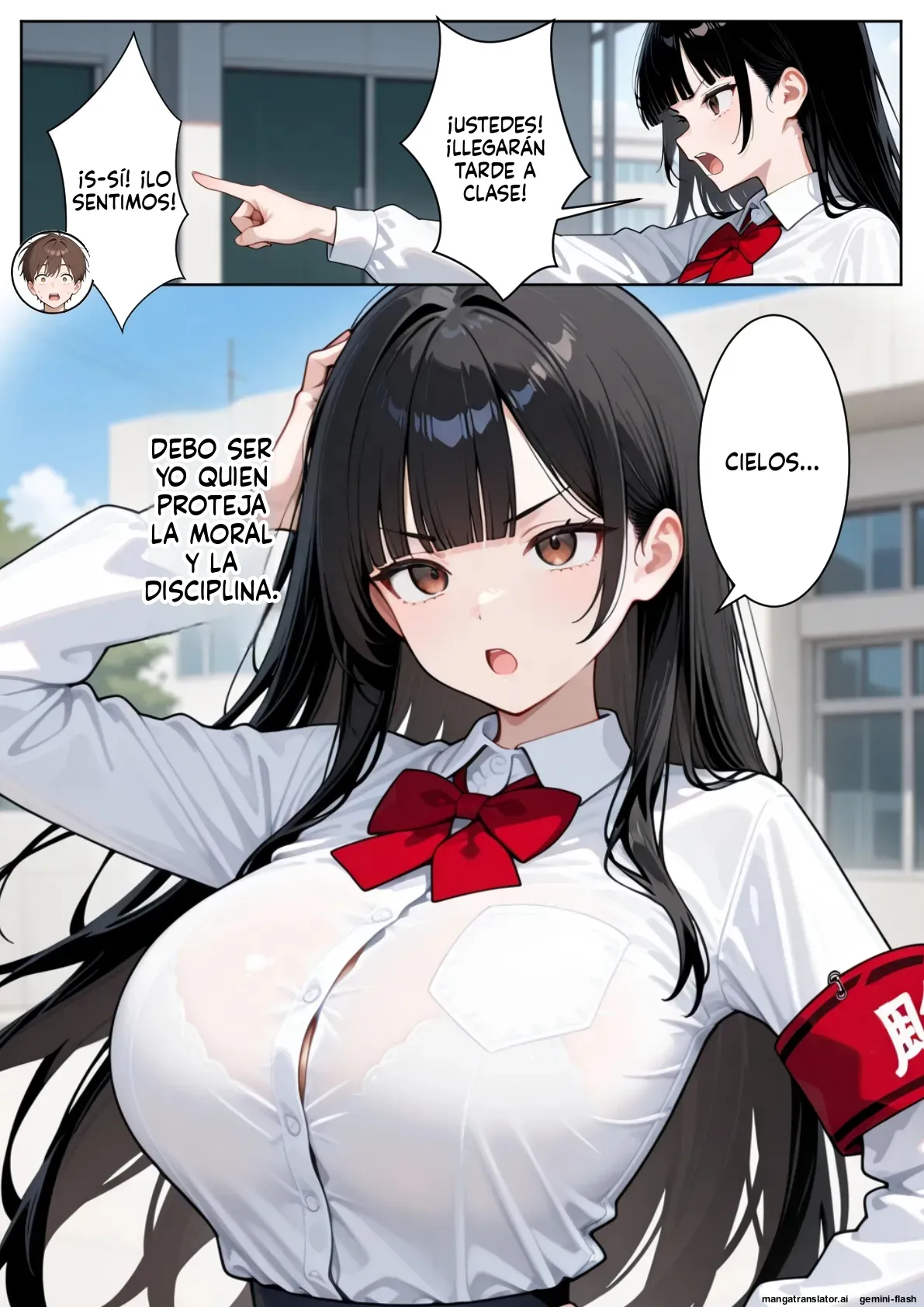 A story about a strong-willed disciplinary committee member who falls into a trap set by a despicable principal  MTL page 4 full
