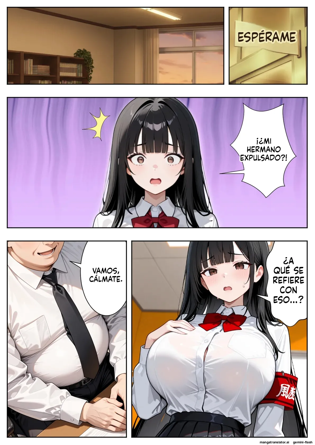 A story about a strong-willed disciplinary committee member who falls into a trap set by a despicable principal  MTL page 8 full