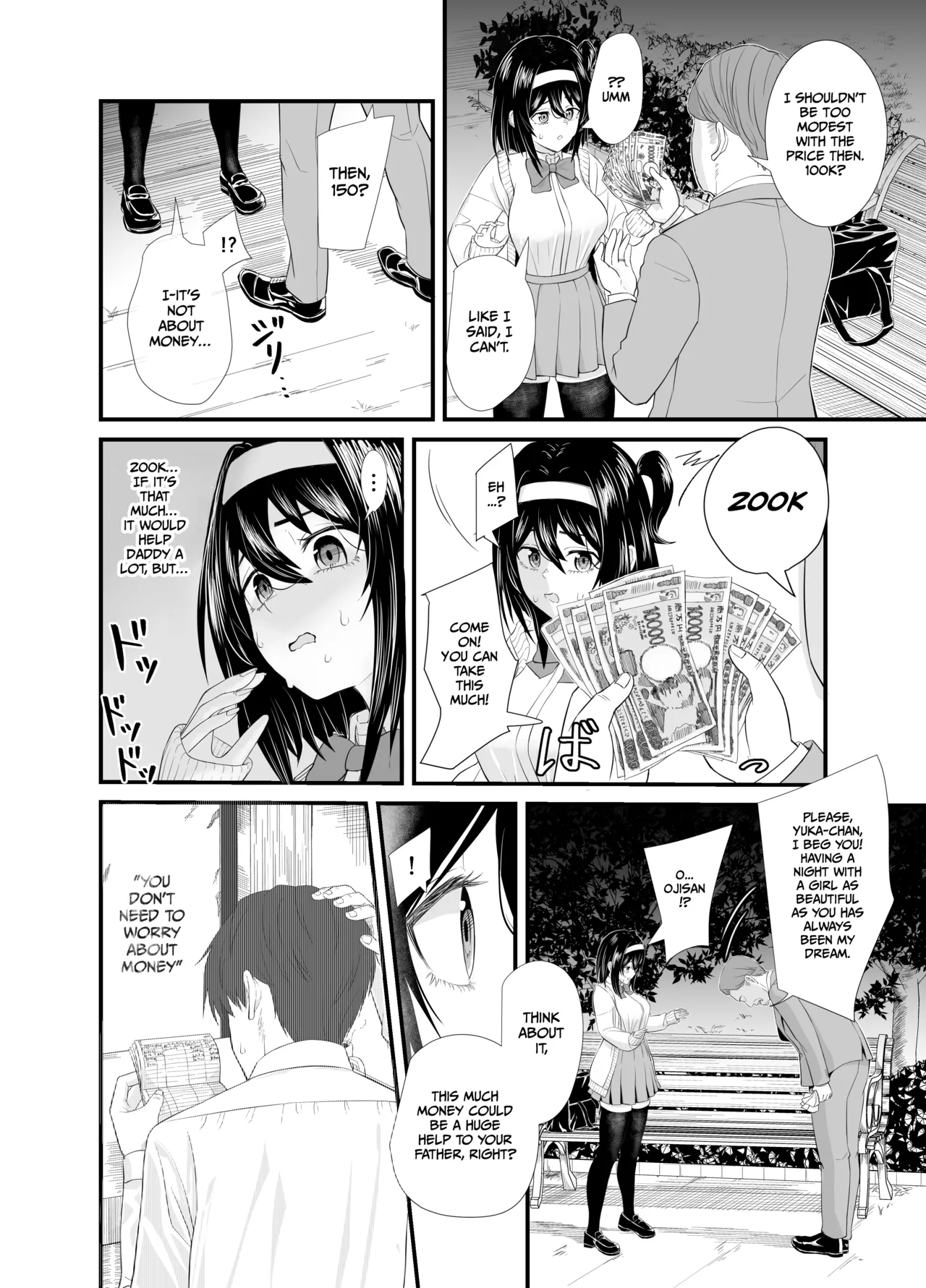 A story about a young girl who turns to SUGAR-DATING due to her family's financial hardship, only to be devoured by an Old Man and end up having a IMPREGNATION Climax page 11 full