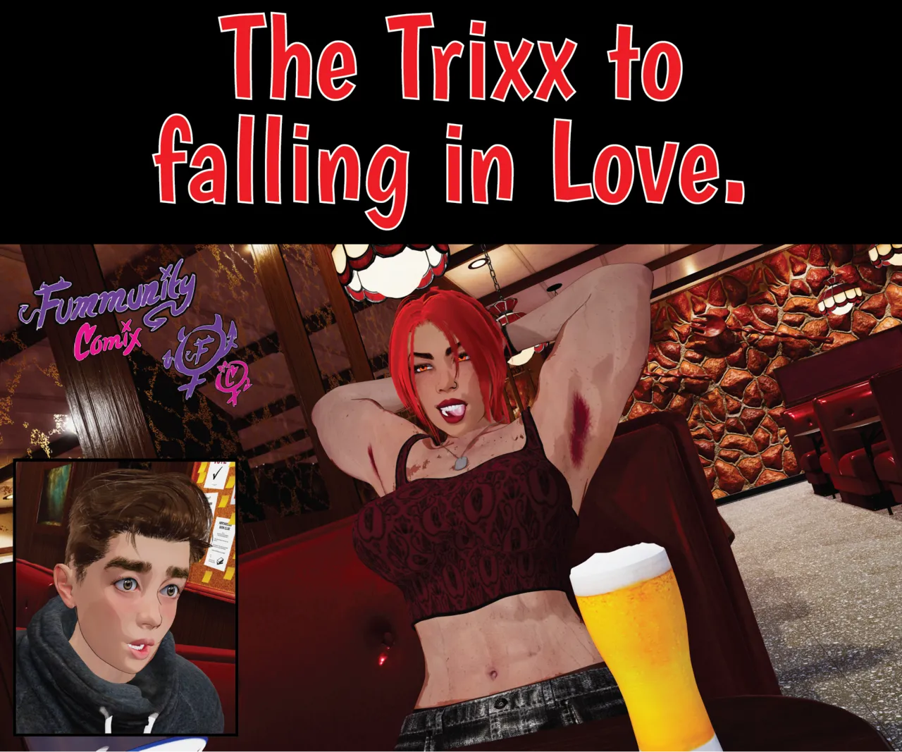 Fummunity Comix: The Trixx to Falling in Love Part 1 page 1 full