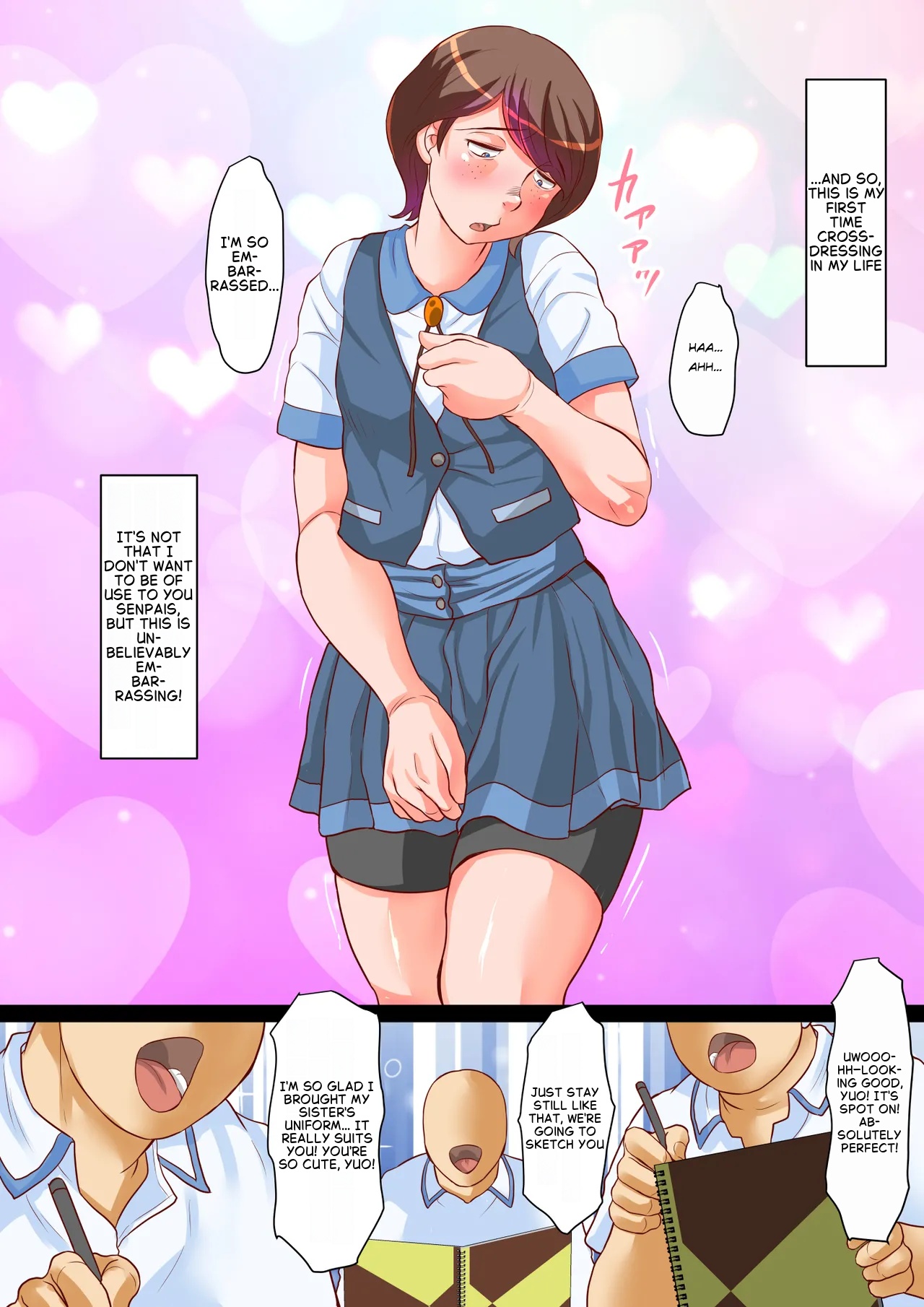 Yuo-kun from the manga club turns into a crossdressing boy for the sake of his page 5 full