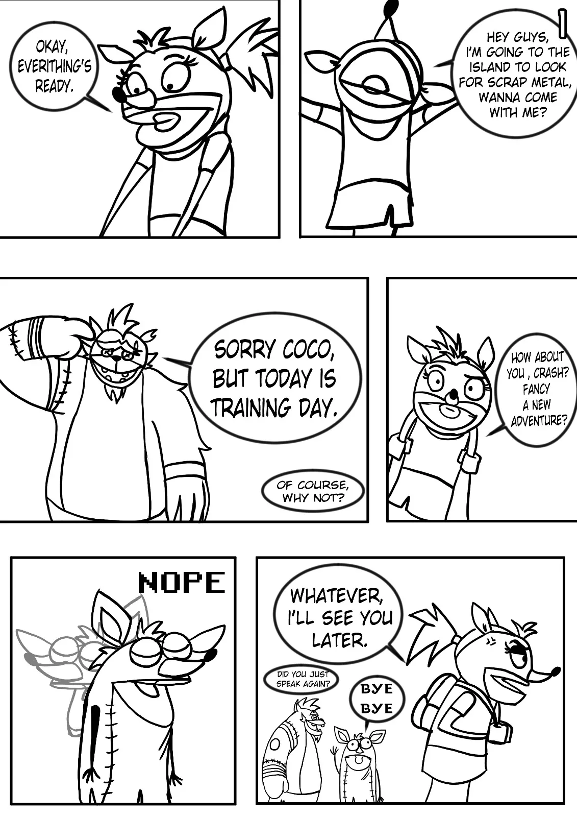 Coco Bandicoot in "Nina's Punishment" page 3 full