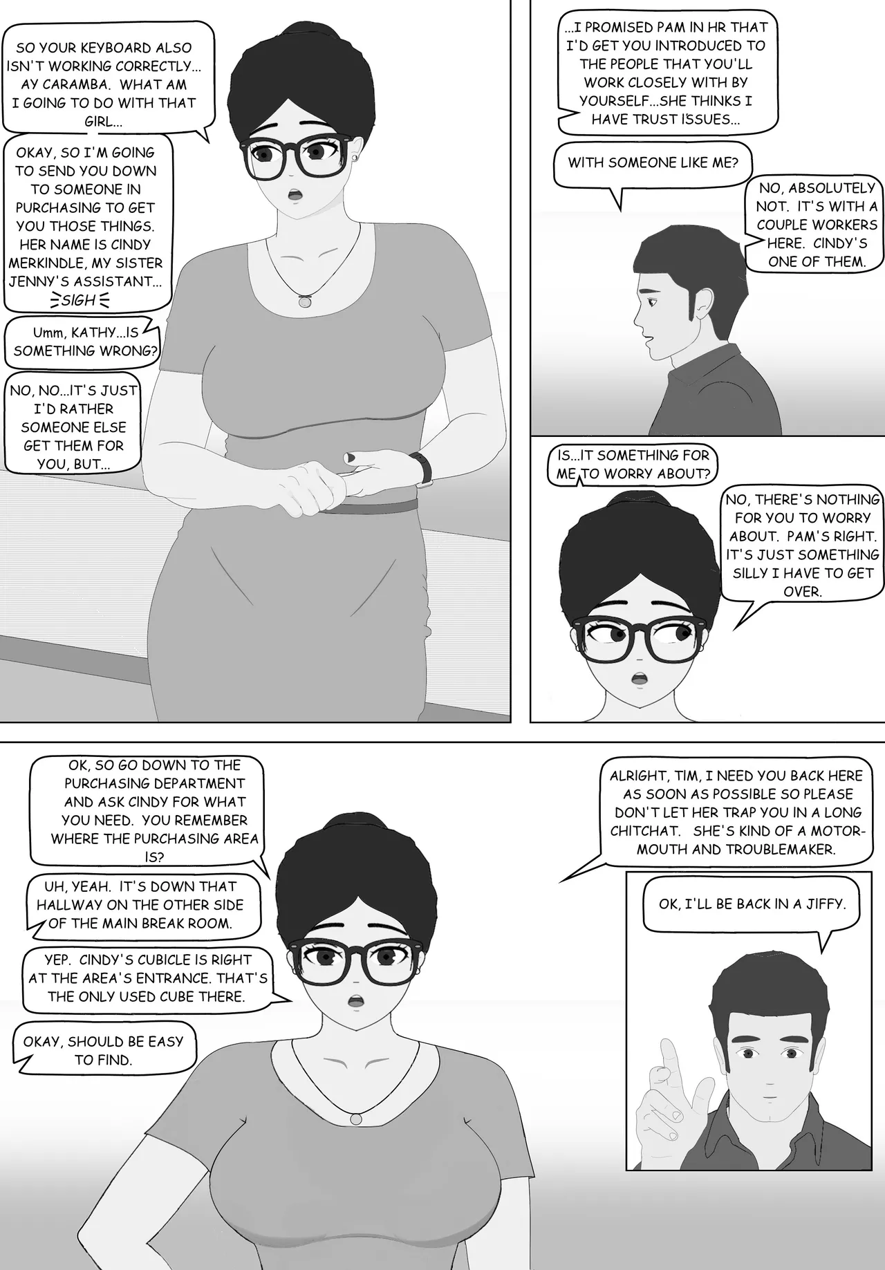 Naughty Business, Chapter 1 "Tim's First Day" page 2 full