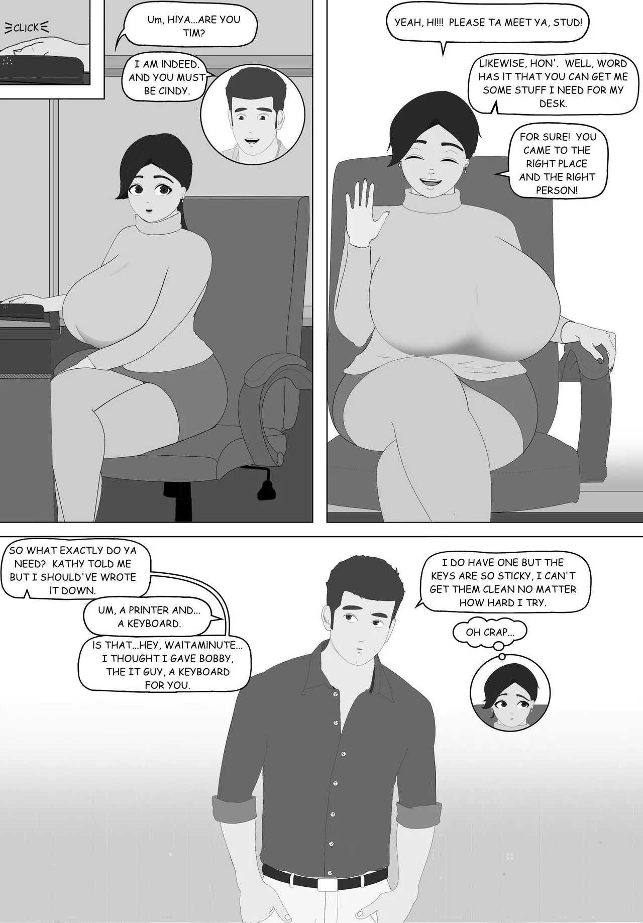 Naughty Business, Chapter 1 "Tim's First Day" page 5 full
