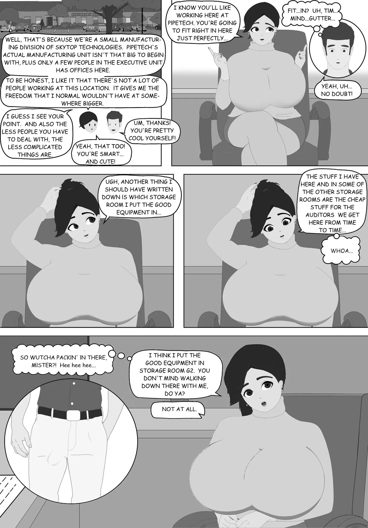 Naughty Business, Chapter 1 "Tim's First Day" page 8 full