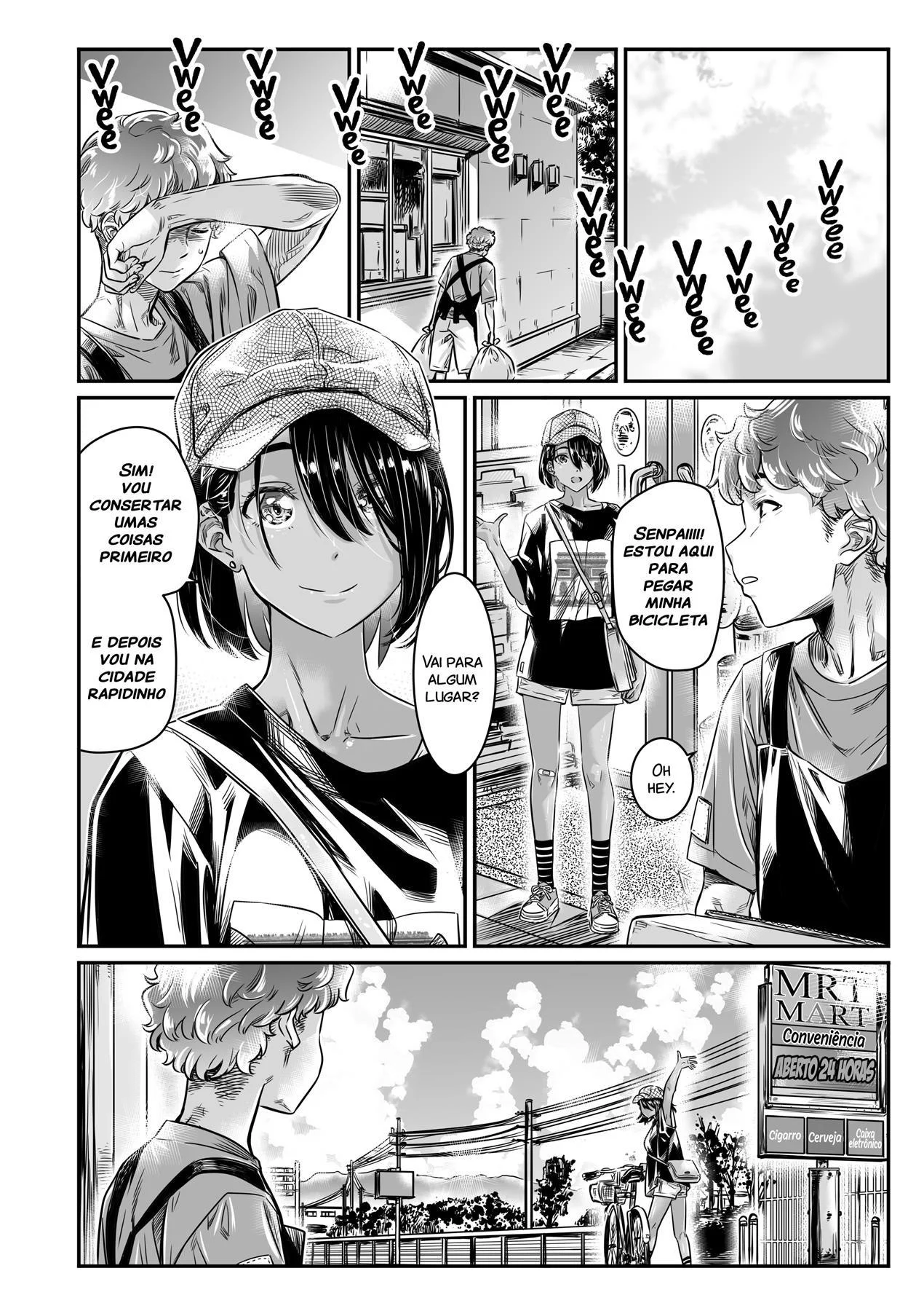 Hiyake no Bitch Shoujo wa, Doutei no Senpai o Yagai Sex ni Sasou page 7 full