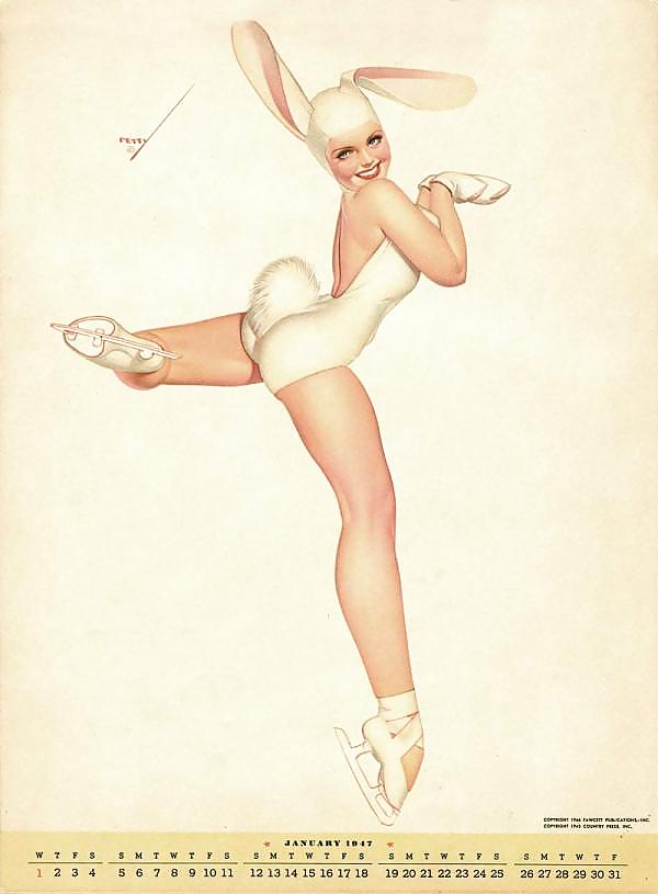 Gorgeous Petty - 1947 Calendar page 1 full
