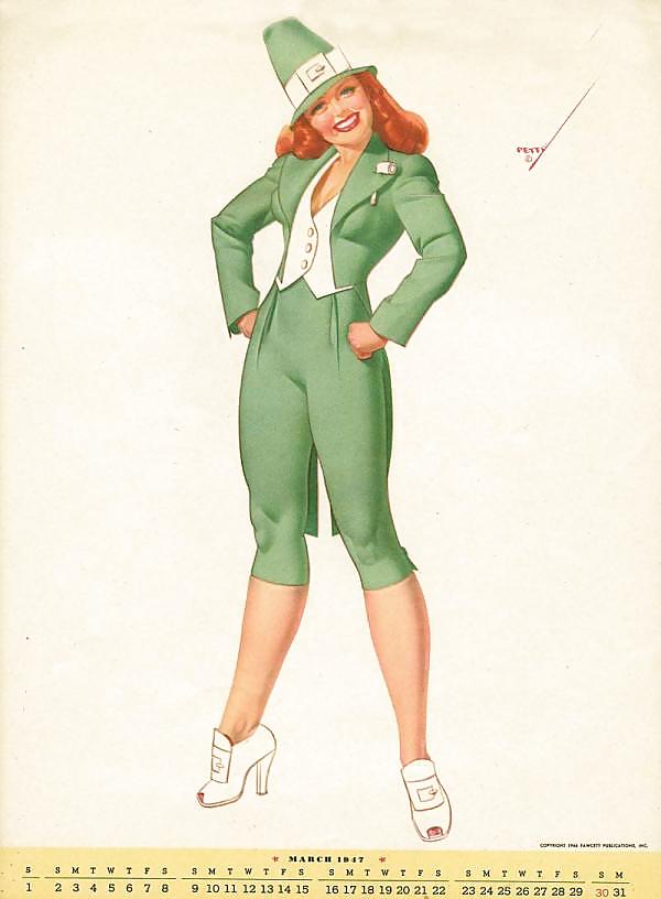 Gorgeous Petty - 1947 Calendar page 3 full