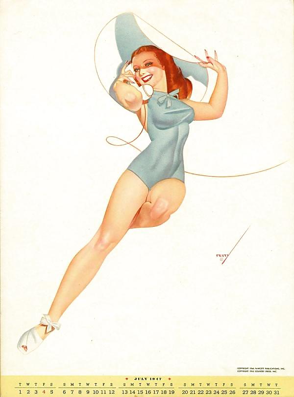 Gorgeous Petty - 1947 Calendar page 7 full