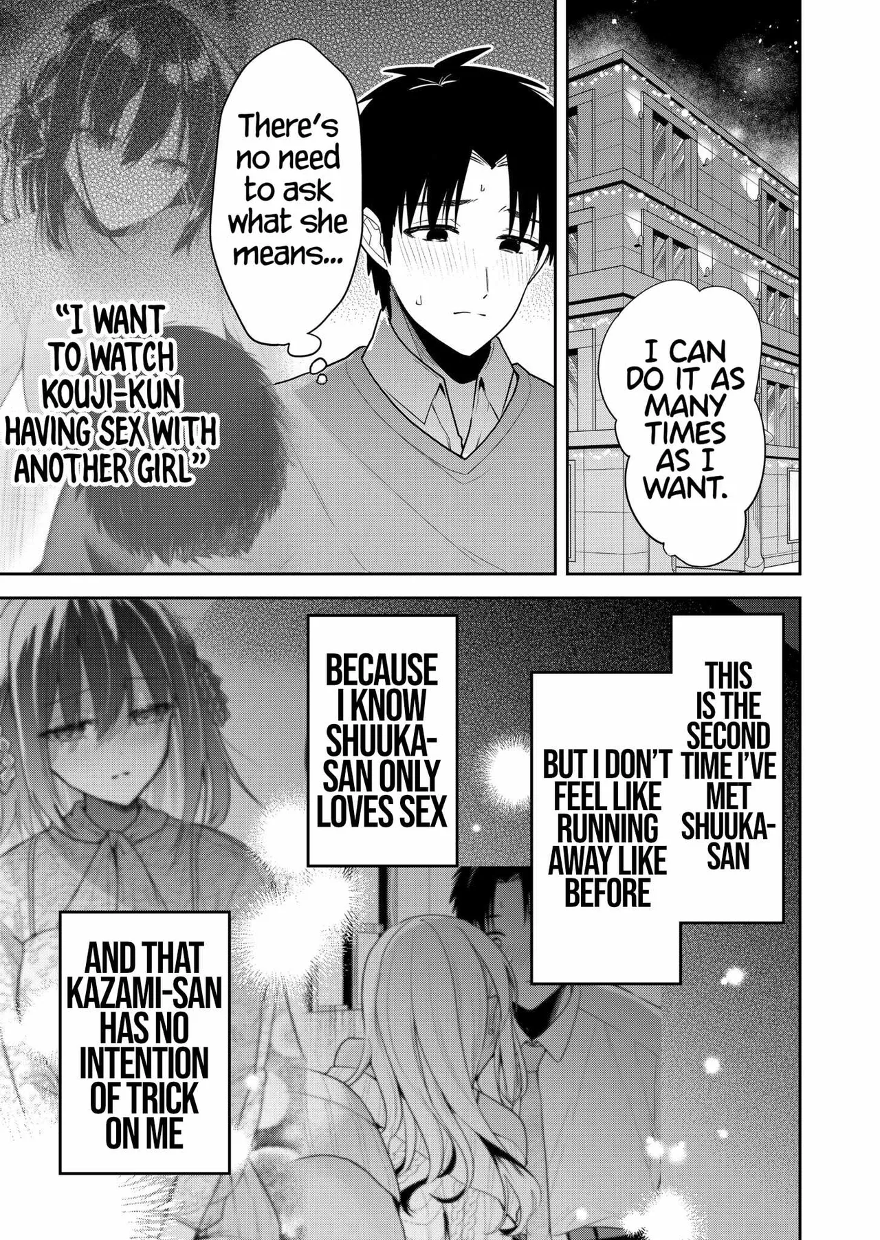 Kimi no Mae de Kimi Igai o Daku Ch. 12 | Having Sex with Someone Else in Front of You 12 page 4 full