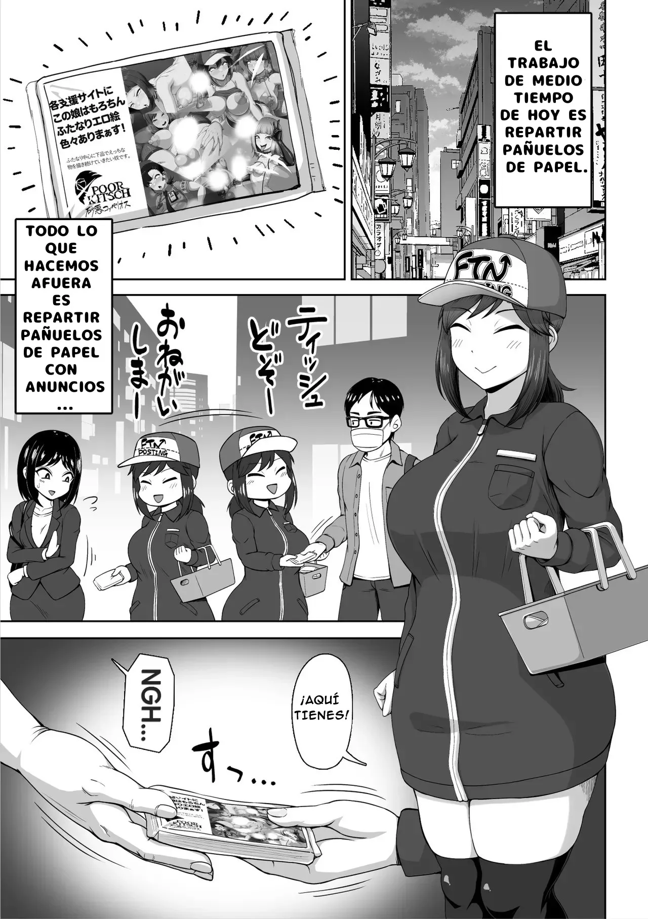 Futanari Tisshu Kubari Arubaito | Futanari tissue distribution part-time job! page 4 full