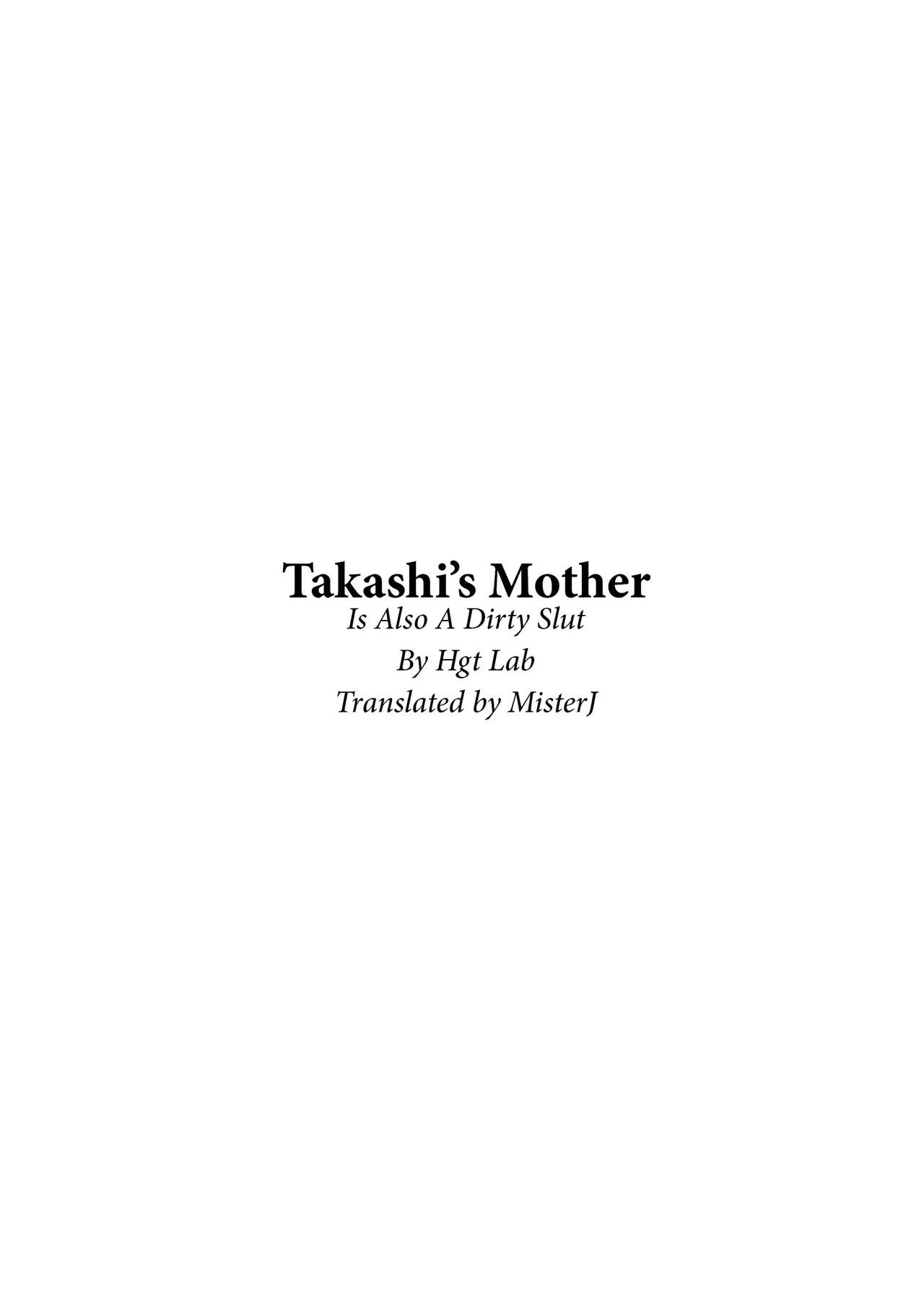 Takashi no Haha mo Yappari Sukebe deshita. _ Takashi's Mom Is Also A Dirty Slut page 1 full
