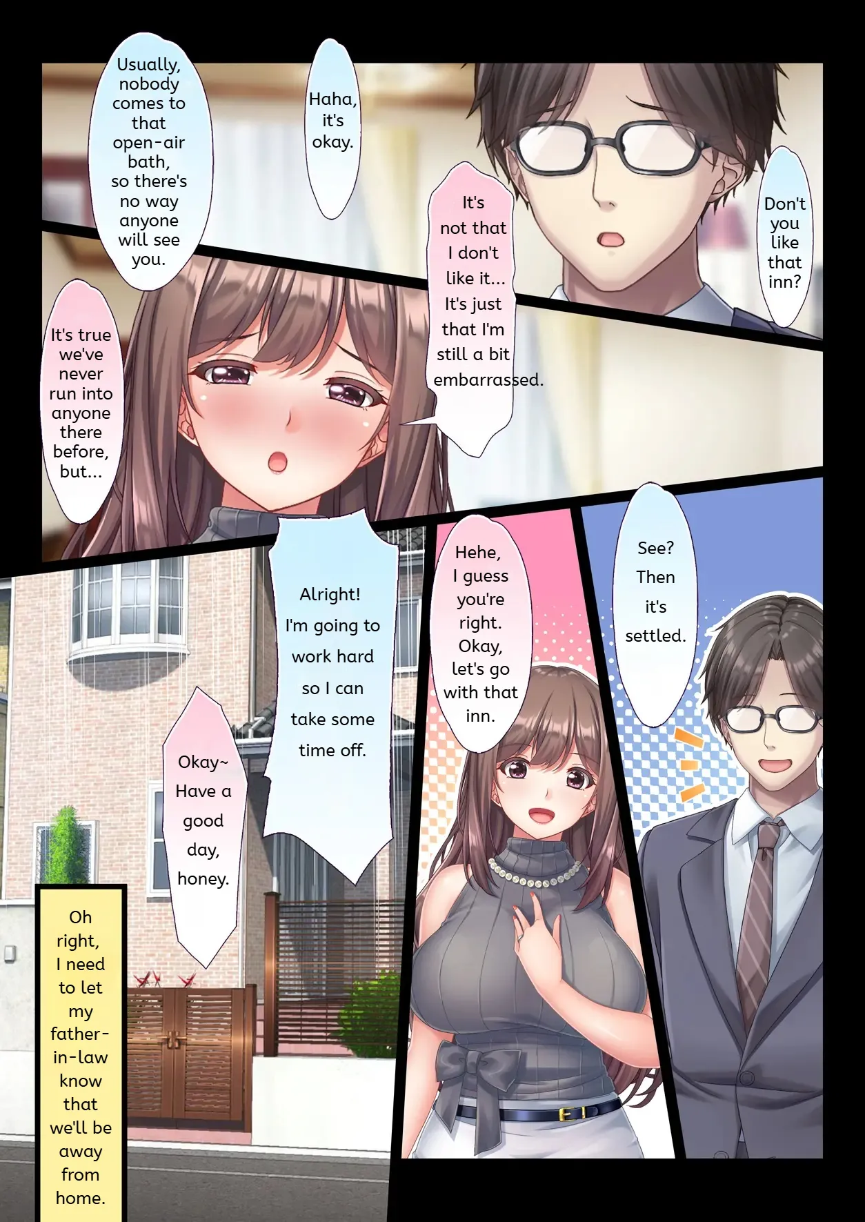 Konyoku Gifu Onsen Otto no Yoko de Gifu Chinpo o Kuwaekomu Tsuma no Manko Ikasaremakuri de Nakadashi Sarete Haramasareru  MTL page 5 full