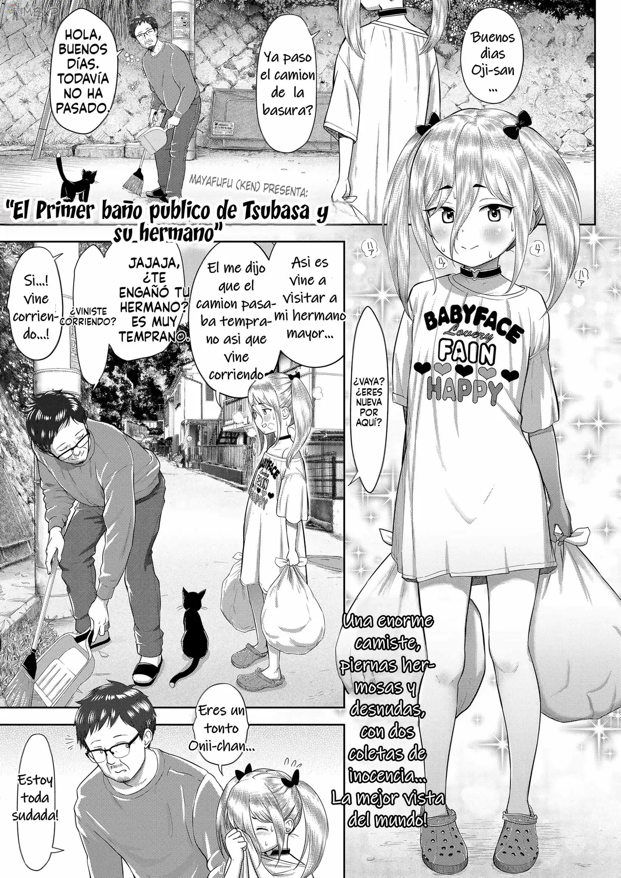 Tsubasa to Anii ni no Suupaa Dokidoki Kenkou Rando | Una chica enamorada entra al baño de hombres page 1 full