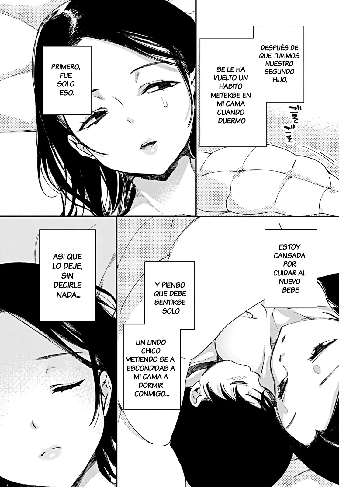 Jitsubo no Kyonyuu o Musaboru Shota wa Aijou to Bonyuu o Sosogareru｜Vertiendo Amor Y Leche Materna En El Shota Que Anhela Los Pechos De Su Madre page 2 full