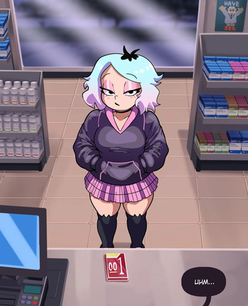 [DometiArt] Emberlynn Pinkle tries to buy some condoms (Helluva Boss) (Ongoing) cover