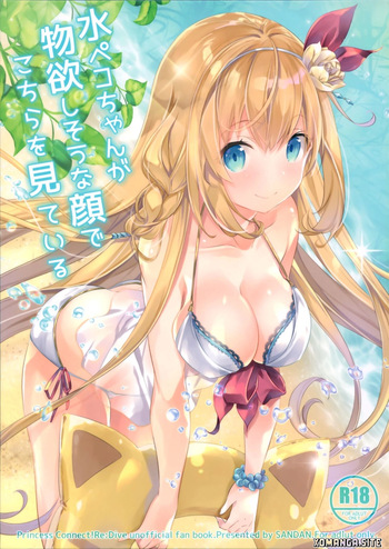 (C96) [SANDAN (Kurun)] Mizu Peco-chan ga Monohoshisou na Kao de Kochira o Miteru (Princess Connect! Re:Dive) [English] [XO Manga] cover