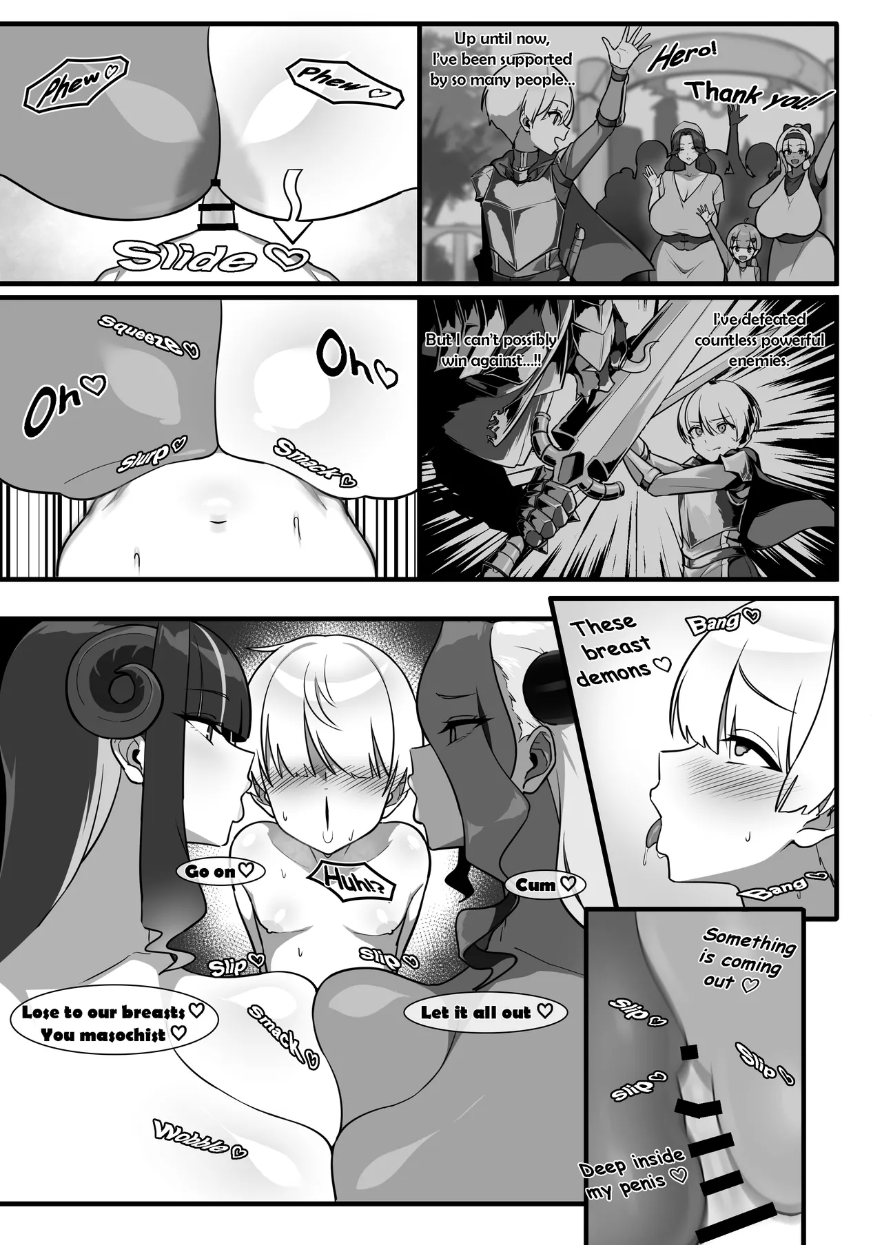 The Hero falls prey to the enormous boobs of breast-loving demons page 12 full
