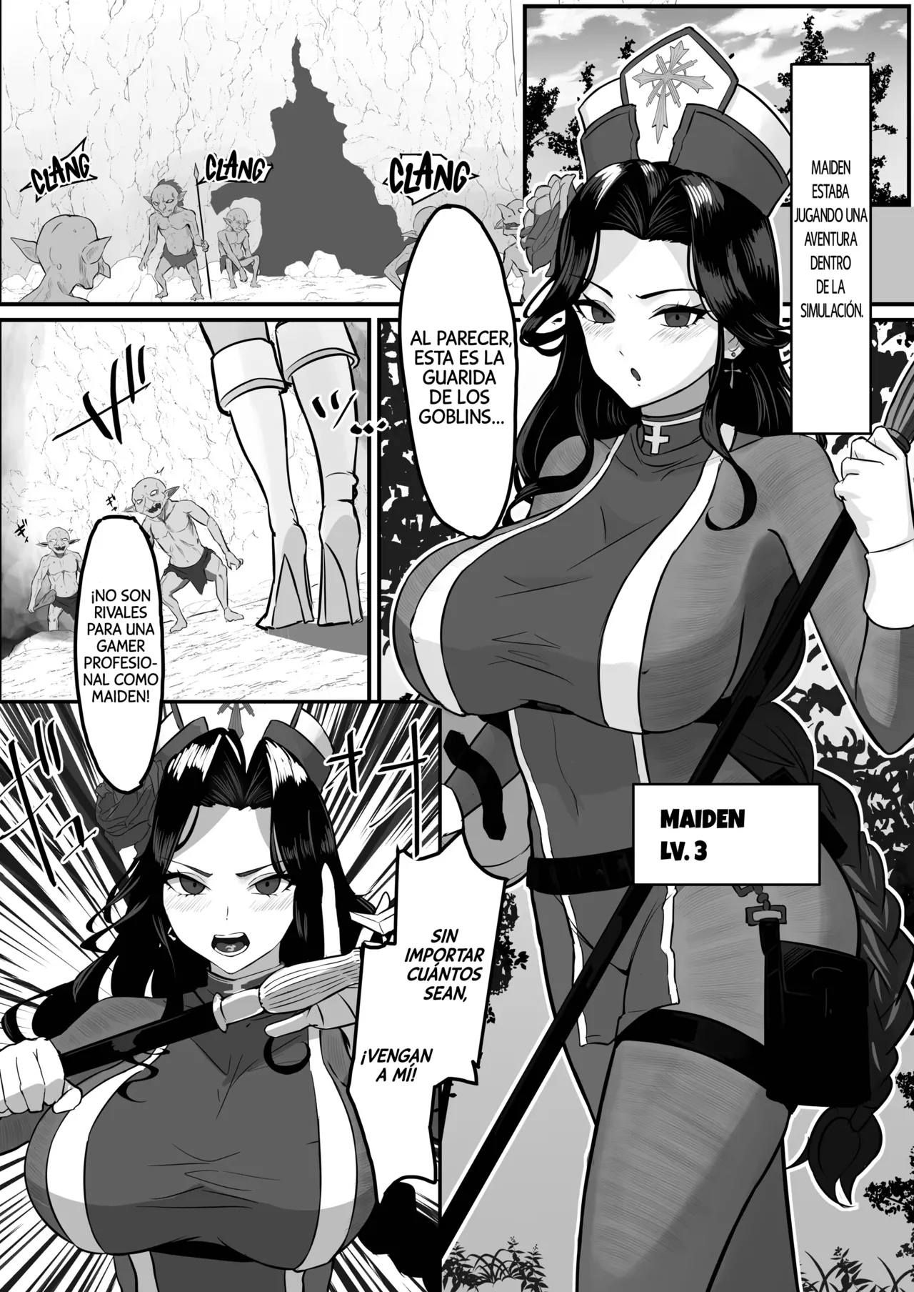 Onna sōryo haiboku ~ Me◯den ga goburin ni ryō◯sareru hanashi ~| Sacerdotisa derrotada. ~ La historia en la que M◯iden es ult◯jada por goblins~ page 2 full