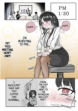 Desperate Office lady uses men's bathroom by mistake