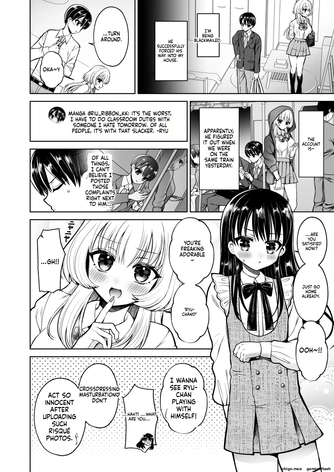 "Oshiruko Vibes " — The person I exposed turned out to be the class troublemaker—who was a *futanari*. page 5 full