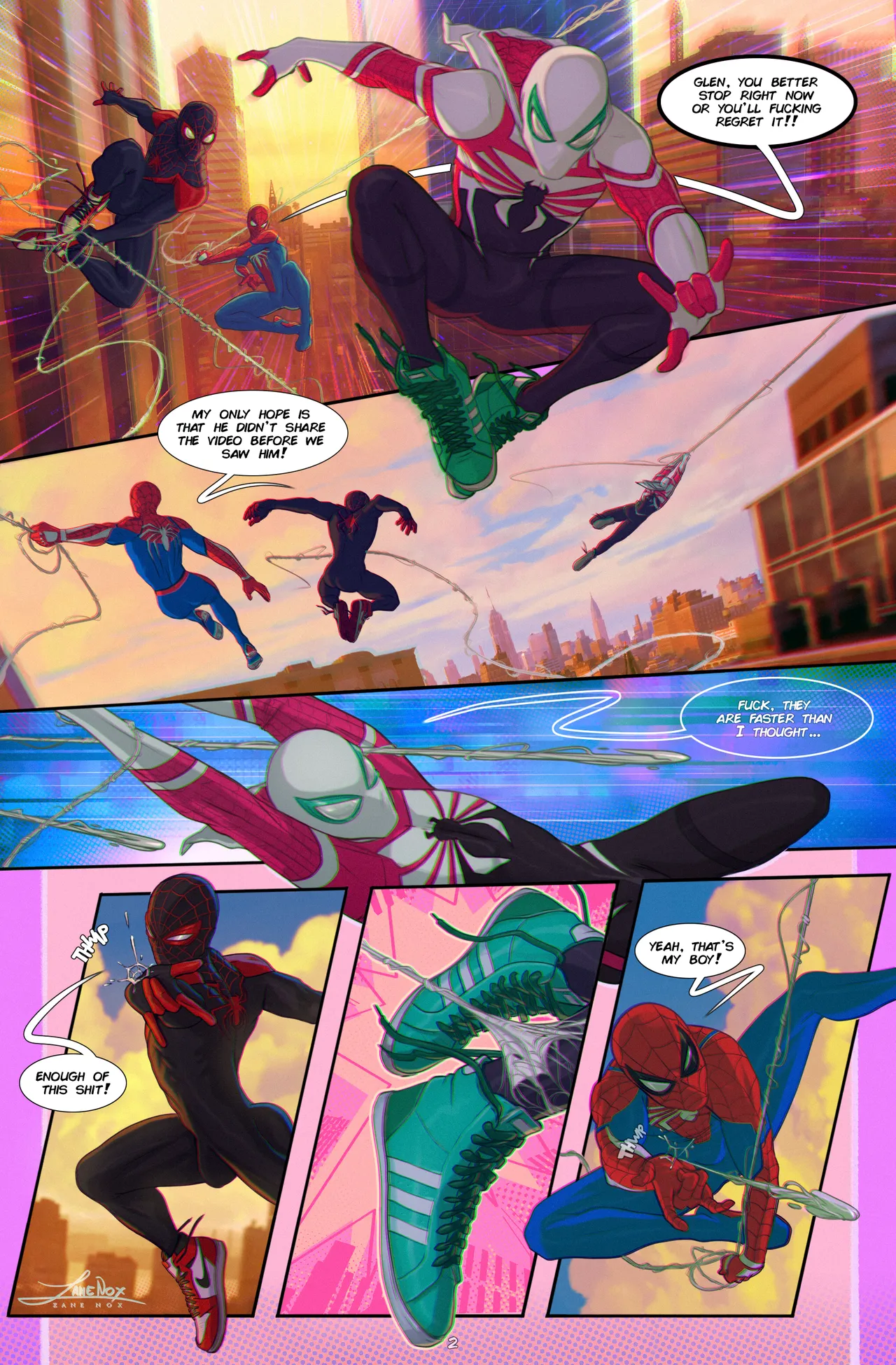 Spiderman Gay comic Peter X Miles X R63!Gwen page 2 full