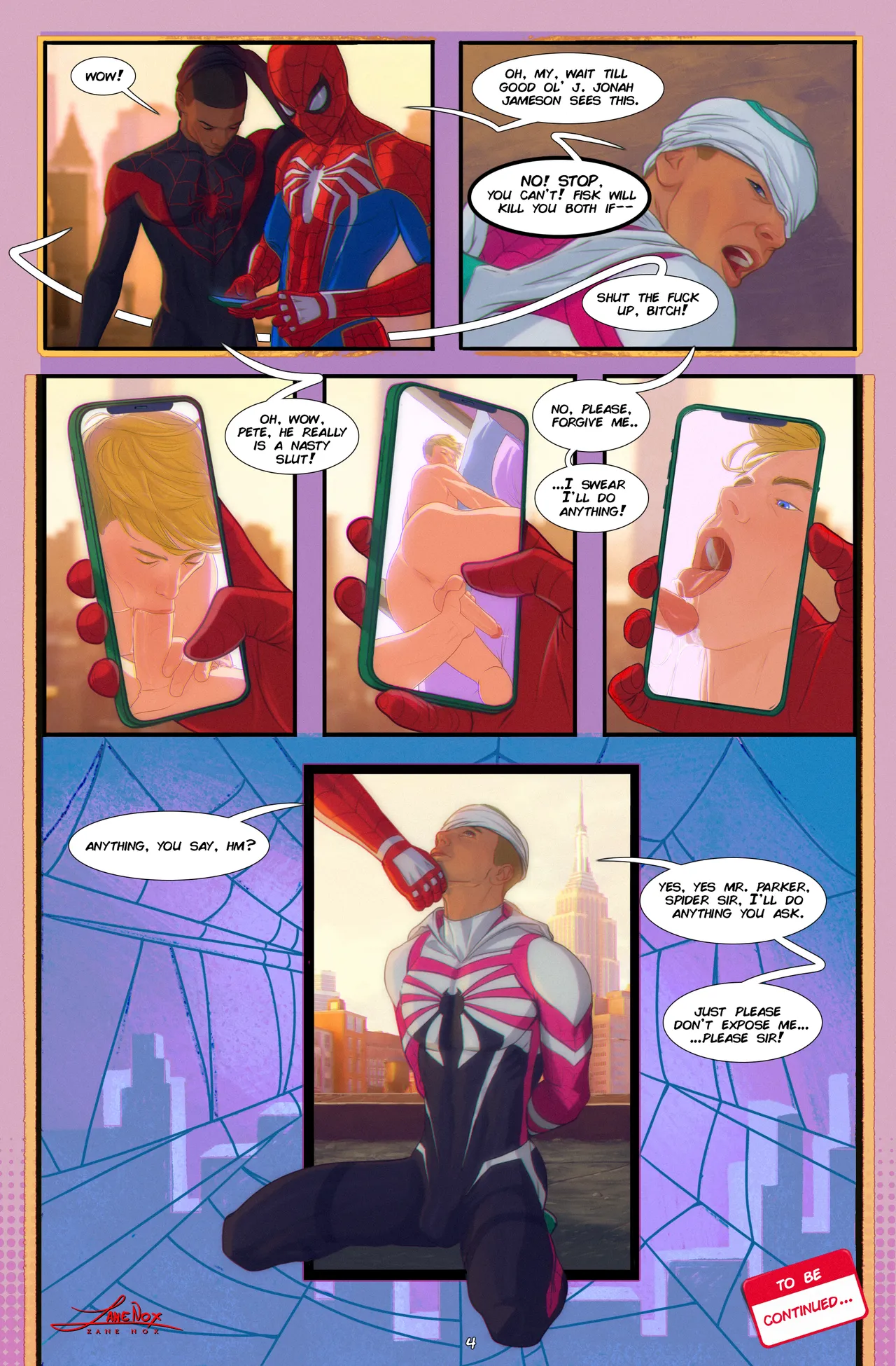 Spiderman Gay comic Peter X Miles X R63!Gwen page 4 full