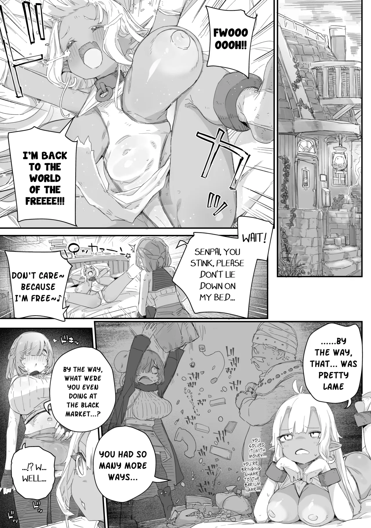 Maryoku Kare de Chiichaku Natta Dark Elf Senpai ~Dorei Ochi Shitemo Namaiki datta node, Futanari Chinpo de Bachiboko Wakarase Sex!!!~ page 7 full