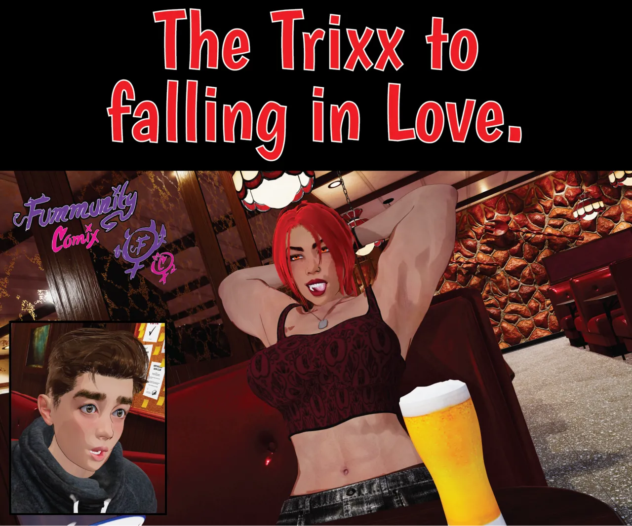 Fummunity Comix: The Trixx to Falling in Love Part 1 page 1 full