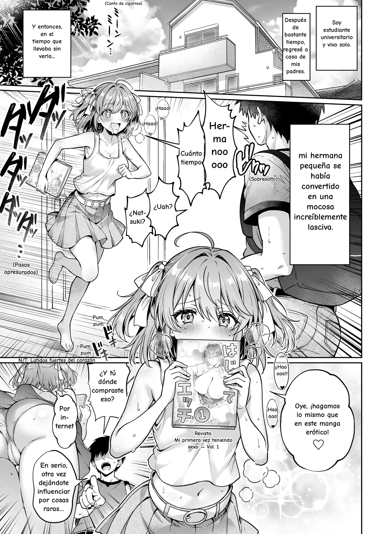 Hisabisa ni Kisei shitara Imouto ga Dosukebe Mesugaki ni Natteta Ken ~Imouto to Sugosu H na Natsuyasumi~｜Cuando Regresé a Casa Después de Mucho Tiempo, Mi Hermana Menor se Había Convertido en una Mocosa Extremadamente Lasciva ~Unas Vacaciones de Verano Eróticas con Mi Hermana Menor~ page 2 full