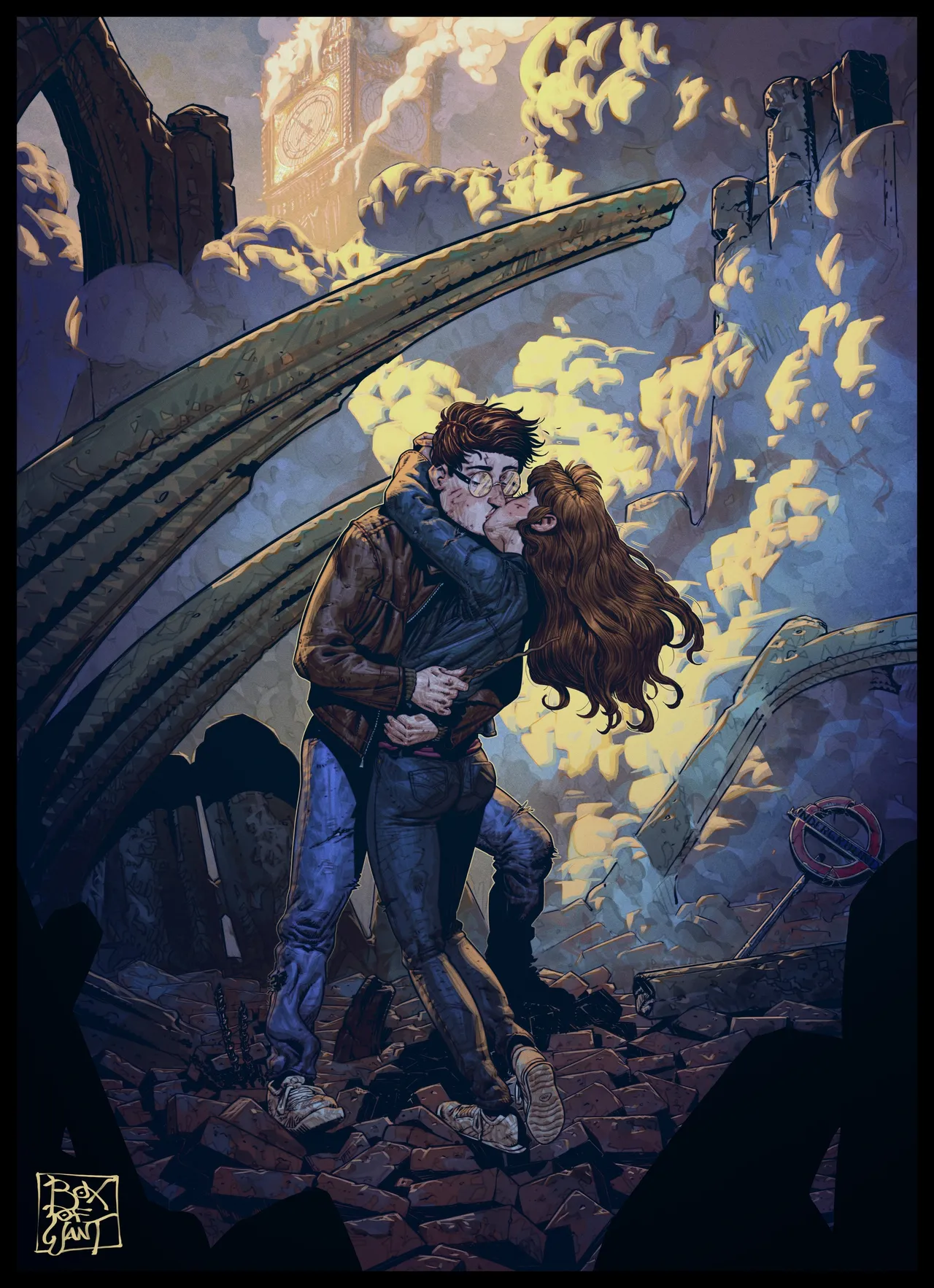 Harry & Hermione at the final battle page 4 full