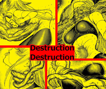 [Blue Percussion (Bourne)] Destruction Destruction - The Strangled heroin's total defeat  [ENG] cover