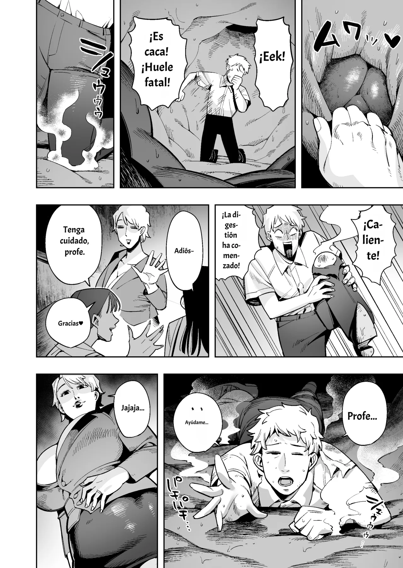 Vore Me!~ Bad students are shrunk and swallowed whole! A huge turd is your grave! spanish page 7 full