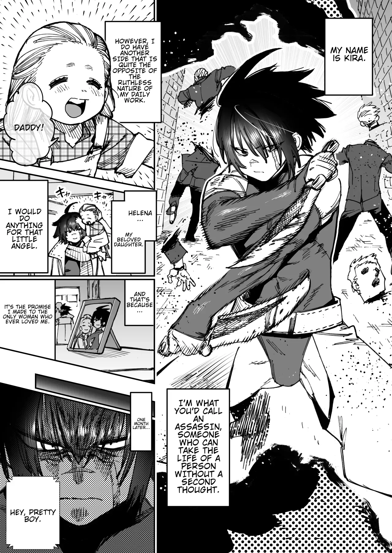 "Mesu Ochi" Sekai Saikyou no Koroshiya Self Mesu-ka Kaizou | The World's Strongest Assassin Self- Feminization page 1 full