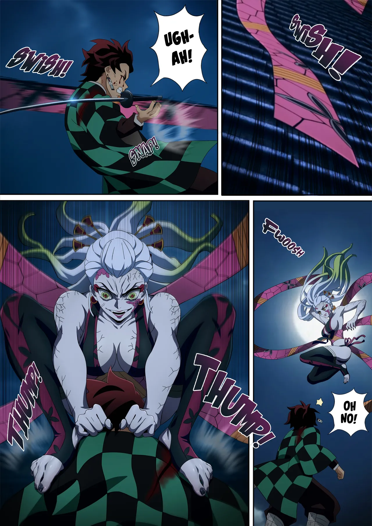 Daki’s Blood Demon Art: Trample 堕姫の血鬼術・紅蓮践踏 page 8 full