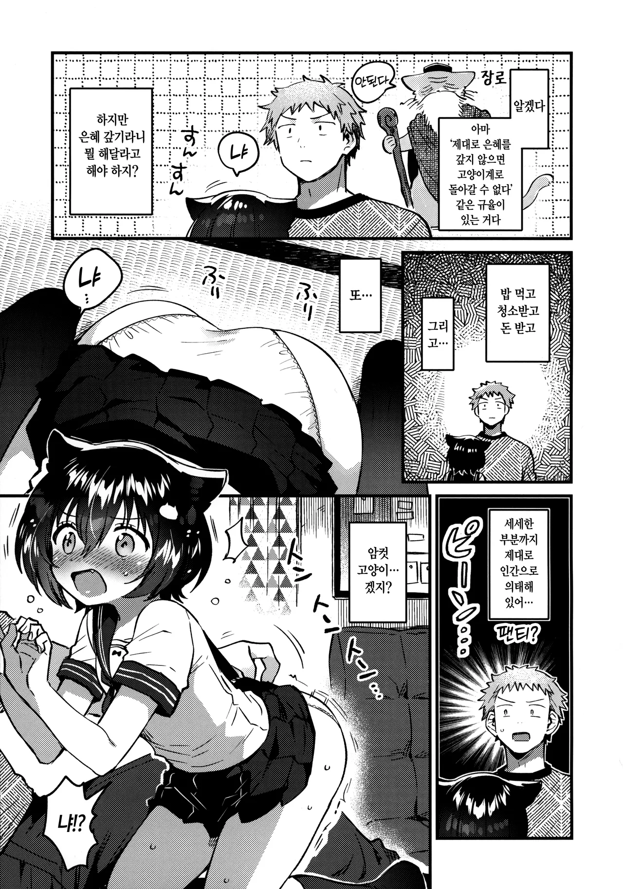 Ongaeshi Koubi ni Kita Neko desu - Cat came to return the favor and mate. | 은혜 갚기 교미하러 온 고양이입니다 page 8 full