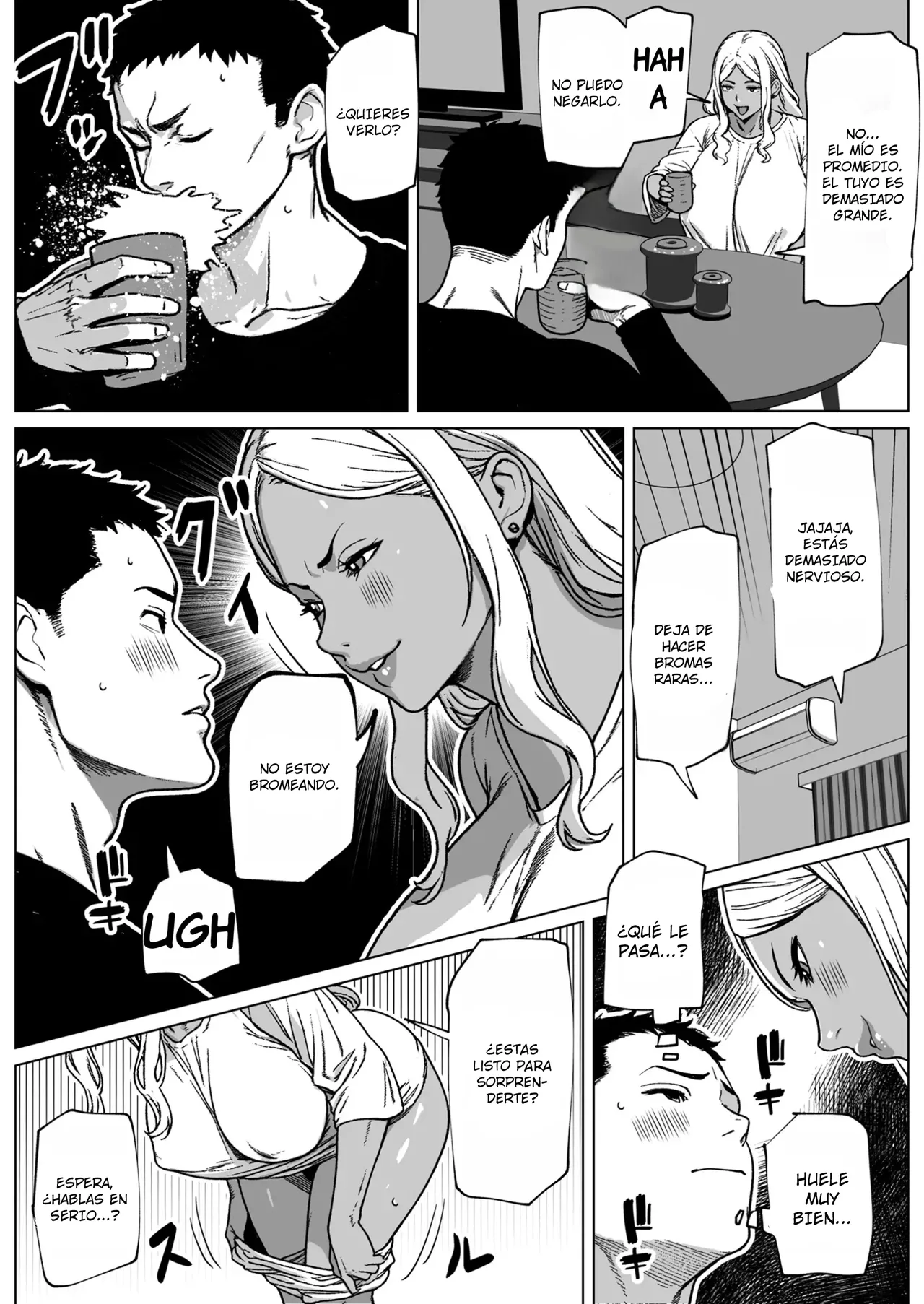 Otonari-san wa Futanari Kuro Gal｜Mi Vecina la Gal Morena Futanari page 6 full